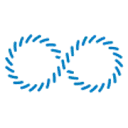 Logo van knoop het aan elkaar