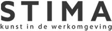 Logo van STIMA Kunstuitleen in de werkomgeving